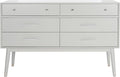 SAFAVIEH Couture Collection - Zack Grey 6-Drawer Wood Dresser with Silver Accents, Modern Storage Chest (DUP1004J)
