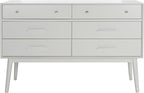 SAFAVIEH Couture Collection - Zack Grey 6-Drawer Wood Dresser with Silver Accents, Modern Storage Chest (DUP1004J)