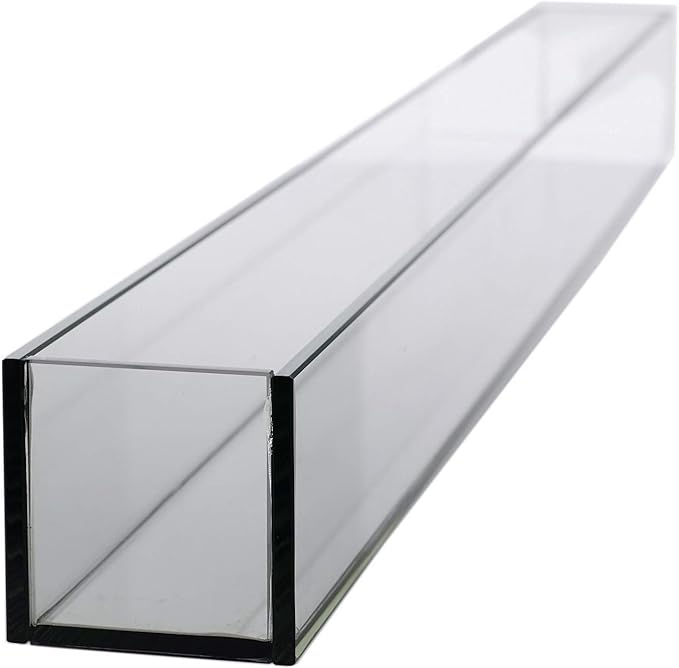 WGV Rectangle Plate Vase, Length 48", Width 4", Height 4", Glass Container, Floral Dispaly, Candy Holder, Planter Terrarium for Wedding Party Event, Home Office Décor, Clear, 1 Piece