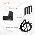 SIGNLEADER Metal Wall Art Music Note Decor - Treble Clef with Piano Key Modern Abstract Wall Sculpture Hanging Home Decoration for Living Room, Bedroom, Bathroom, Kitchen, Studio, Outdoor - 36" Black