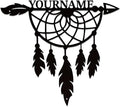 Personalized Dream Catcher Metal Wall Art - Custom Name Iron Sign for Home Decor, 8-30 Inch Black (Style F)