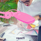 Neatfi XL LED Desk Lamp with Clamp – 2,200 Lumens, 23” Wide, Dimmable Task Light for Office, Study, Crafting & Nail Techs (Non-CCT with Clamp, Pink)