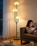 Lightdot 66IN Mushroom Floor Lamp 3-Lights Vintage Floor Lamps with 3000K Bulbs Included for Wedding Party Modern Dimmable Tall Standing Lamp for Living Room/Bedroom/Sofa Beside/Corner Decor-Green