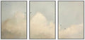 MUDECOR Framed Wall Art Print Set Minimalist Serene Sky with Birds Illustrations Modern Art Boho Decorative Colorful Chic for Living Room, Bedroom, Office - 24"x36"x3 White