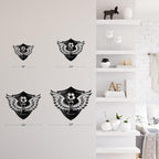 SIGNLEADER Metal Wall Art Decor - Soccer Trophy with Wings Minimalist Modern Abstract Wall Sculpture Hanging Home Decoration for Living Room, Bedroom, Bathroom, Kitchen, Studio, Outdoor - 36" Black
