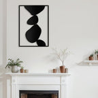 SIGNLEADER Metal Wall Art Decor Abstract Shapes Illustrations Minimalist Modern Abstract Wall Sculpture Hangings Home Decoration for Living Room, Bedroom, Bathroom, Kitchen, Outdoor - 36" Black