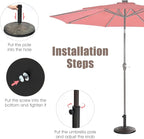Giantex 22 lbs Patio Umbrella Base, 18 Inch Round Outdoor Umbrella Stand for 1.5'' or 1.9'' Diameter Pole, Heavy Duty Market Umbrella Holder for Garden Beach Yard Poolside Lawn, Bronze
