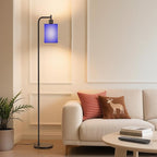Floor Lamp with Linen Shade, Dimmable Tall Standing Lamp with Remote Control & 3 Color Temperatures, Modern Floor Lamps for Living Room Bedroom Office Corner, 9W LED Bulb Included