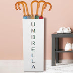 Metal Umbrella Stand Holder, 16.5x6.3x6.3inch Square Free Standing Umbrella Rack Decorative Umbrella Holder Bin Multipurpose Walking Sticks Holder for Umbrella Cane Entryway (White)