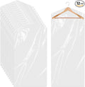 12 Pack Plastic Dry Cleaner Bags 60x150 cm Hanging Clothing Covers Clear Garment Bags Hanging Dust-proof Clothing Protector Covers for Dry Cleaner Home Storage Travel
