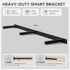Homeforia 42 inch Natural Floating Shelf, High End Solid Real Wood 42inch Small Floating Shelves for Wall Mounted, Natural Wooden Floating Shelves, Heavy Duty Bracket, 42 X 6.5 X 1.75 in, Set of 3
