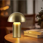 Gold Cordless Table Lamp, LED Rechargeable Battery Operated Desk Lamp, 3-Way Dimming Touch Lamps for Living Room, Small Bedside Nightstand Light for Bedroom