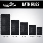 KANGAROO Bathroom Rugs, Chenille Soft Absorbent Bath Rug, Shaggy Shower Mat, Quick Dry Machine Wash Bathmat, Plush Carpet Mats for Tub, Bathtub and Room Home Decor Accessories, 30x20, Black