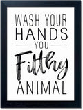 Black and White Bathroom Decor Art Bathroom Decor Signs Small Black Framed Canvas Toilet Art Kid's Washroom Artwork Print