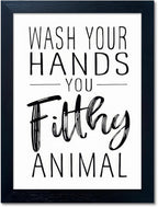 Black and White Bathroom Decor Wall Art Bathroom Decor Signs Black Framed Canvas Art Kid's Washroom