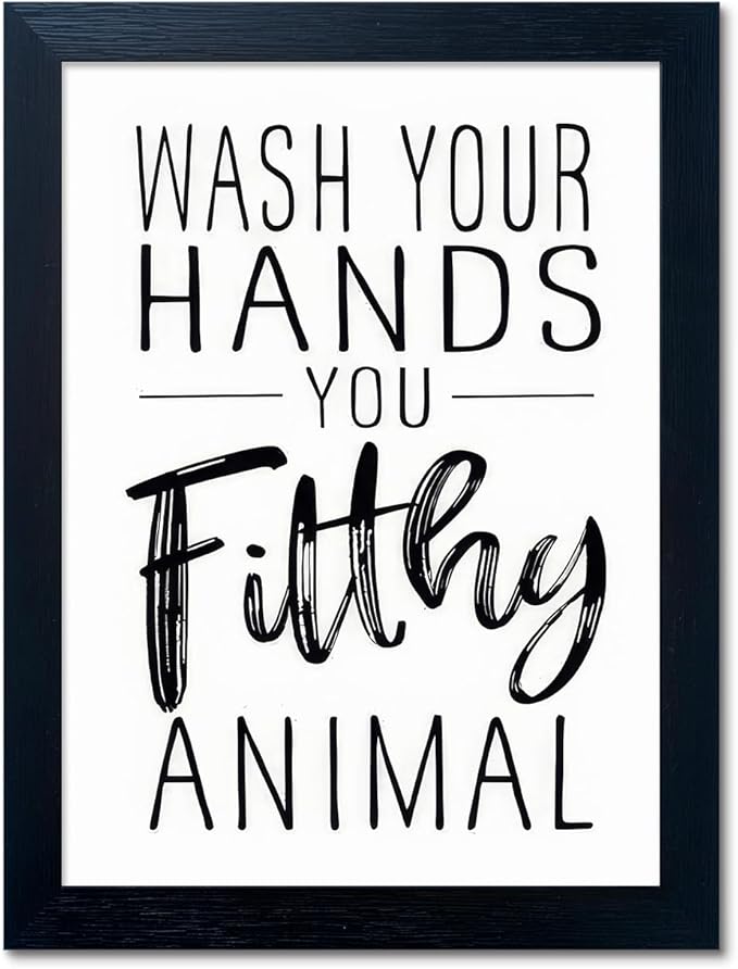 Black and White Bathroom Decor Wall Art Bathroom Decor Signs Black Framed Canvas Art Kid's Washroom