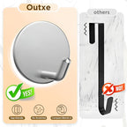 OUTXE Adhesive Wreath Hanger, Heavy Duty Reef Hook | for Front Door Glass Window | for Christmas/Thanksgiving/Halloween/July 4th/Easter/Valentine/Fall/Summer/Spring (Silver, 2 Pack)