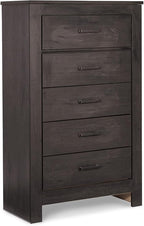 Signature Design by Ashley Brinxton Contemporary 5 Drawer Chest, Almost Black