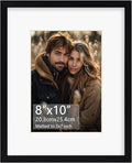 Rempry 8x10 Picture Frame, Display Pictures 5x7 with Mat or 8x10 Without Mat, Wall Hanging or Tabletop Photo Frame with Shatter Resistant Plexiglass, Black, 1 Pack