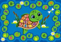 KIDCARPET.COM Turtle Pond Circle Time Rug 7'6"x 12' Rectangle, Educational Classroom Rug, Kids Learning Play Mat | Area Rug for Bedroom or Playroom
