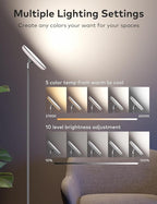 Bright Floor Lamp,42W 3700LM LED Torchiere Floor Lamps for Living Room, 71in. Modern Tall Standing Light with Remote,Color & Brightness Dimmable Sky Light,1/2/3H Timer for Bedroom,Office(Gray)