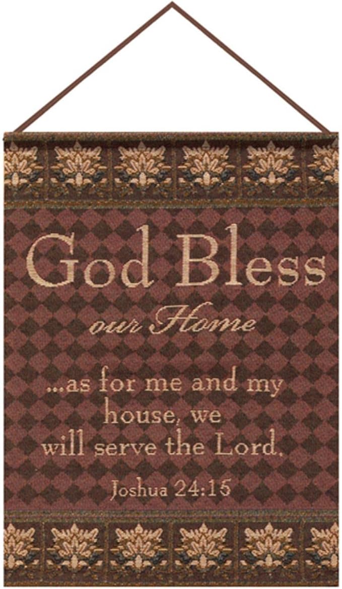 Manual Inspirational Collection Wall Hanging with Frame, God Bless Our Home, 12.5 X 18-Inch