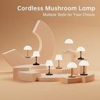 Mushroom Lamp Cordless Lamp Table Lamp,Outdoor Waterproof Shower Lamps,5000mAh Rechargeble Battery Operated Dimmable Touch Desk Lamps,LED Night Light for Bathroom Patio Camping Outdoor/Walnut