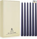 New Burning Formula Unscented Dripless 12-Inch Taper Candles Set of 12 - Navy Blue, for Wedding, Dinner - Smokeless, Long Burning - Hand Poured, Colored Tall Candlesticks - Azul Marino