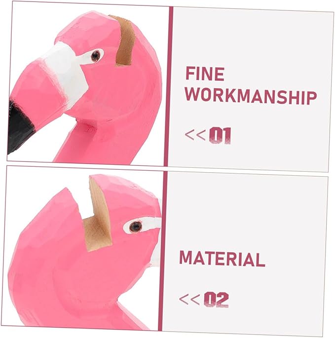 SUPVOX 2pcs Flamingo Wooden Eyeglasses Stand Animal Glasses Holder Spectacle Display Rack for Home Office Desk Decor