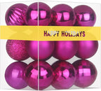Fuchsia 3.2" Large Christmas Balls - Christmas Tree Decoration Ornaments Shatterproof Hanging Balls for Birthday Halloween Holiday Wedding Decorations Set of 18pcs