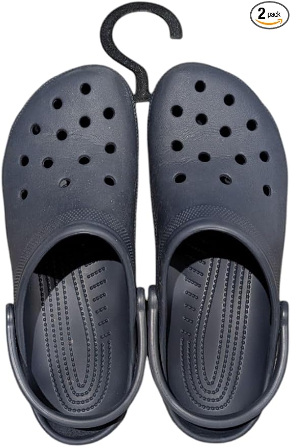 Shoe Hanger for Crocs and Clogs, S-Shaped Closet Organizer Hooks, Set of 2, Black