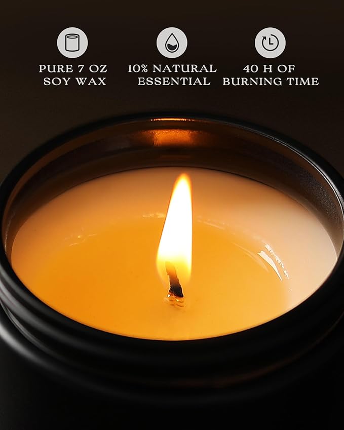 AOOVOO Scented Candles Gift Set - 6 Pack Men Candles for Home Scented, 42 oz Soy Candle for Men, 300 Hour Long Lasting Candle Set for Birthday, Father's Day, Valentine, Christmas, Anniversary