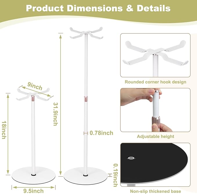 2pack Purse Display Stand,Tabletop Adjustable Hook Handbag Display Stand,X Shaped Metal Scarf Purse Display Stand,for Home or Store (white)