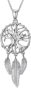 Dream Catcher Necklace for Women 925 Sterling Silver Dream Catcher Pendant Necklace Dreamcatcher Jewelry for Women