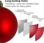 Rose Red Christmas Ornaments - Christmas Tree Decorations Shatterproof Hanging Balls for Birthday Wedding Holiday Decor Set of 36pcs, Multi-Sizes(1.6",2.5",3.2")