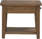 Liberty Furniture Carolina Park End Table for Living Room - Amber Brown Oak