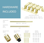 Curtain Rods for Windows 16 to 200 Inches Adjustable Length 1 Inch Diameter Window Curtain Rod with Aluminium Finials, Gold