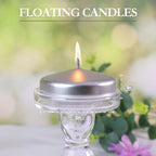 3 inch Floating Candles 8-9 Hours Silver Floating Candle for Centerpieces 30 Packs Unscented Floating Candles 3” Water Candles for Cylinder Vases, Pool, Wedding
