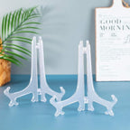 Artliving 9 Inch Clear Plastic Easels or Stand/Plate Holders to Display Pictures or Other Items at Weddings, Home Decoration, Birthdays, Tables (6 Pack)