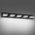 Modern LED Bathroom Lights Fixtures(5-Light),Metal Black Acrylic Wall Lighting,Vanity Lights for Bathroom Over Mirror(6000k 34in)