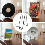 KINGDOM SOLUTIONS 6" 2-Pack Metal Stands Black – Book Stand – Sturdy Plate Holder for Art, Pictures, Books, Frames, and Decorative Displays