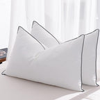 Feather Down Pillows Standard Size Set of 2, Luxury Hotel Collection Bed Pillow 2 Pack, Airyfil™ Powered Fillings & Feathers Pillow，Fluffy Plush for Side Sleepers, Medium Firm, 20x26 in.