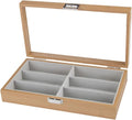 6-Slot Wood Sunglasses Organizer Eyeglasses Jewelry Watch Display Holder Collection Case