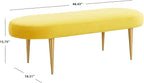 SAFAVIEH Couture Home Collection Corinne Glam Marigold Velvet Living Room Bedroom Dining Foyer Entryway Ottoman Oval Bench