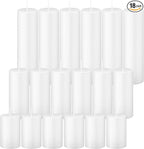White Pillar Candles Bulk Set of 18，Hurricane Candles，3 Different Lengths 2 x 3/6/8 Inch (6 Each)，Dripless Unscented Smokeless，Gives You a Better Atmosphere When Organizing an Event Party.