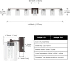 SineRise 7-Light Bronze Vanity Light with 3 Color Modes (3000K/4000K/6000K), Eye Protection LED Bathroom Light Fixture, Dimmable Modern Wall Light Over Mirror with Clear Glass Shade
