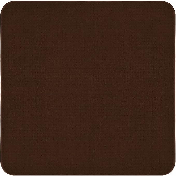 House, Home and More Skid-Resistant Carpet Indoor Area Rug Floor Mat - Chocolate Brown - 3 Ft X 3 Ft - Non Slip Rubber Backing, Stain Resistant, Dog Friendly, Living Room Bedroom Kitchen Entryway
