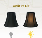 Royal Designs, Inc. BSO-704-16BLK/GL True Bell Basic Lamp Shade, 8 x 16 x 12.6, Black with Gold