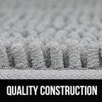 KANGAROO Bathroom Rugs, Chenille Soft Absorbent Bath Rug, Shaggy Shower Mat, Quick Dry Machine Wash Bathmat, Plush Carpet Mats for Tub, Bathtub and Room Home Decor Accessories, 42x24, Light Gray