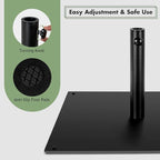 Giantex 42 lbs Patio Umbrella Base, 25 inch Heavy Duty Square Outdoor Umbrella Stand for 1.6''-1.9'' Poles, 4 Adjustable Pads Anchor Holes, Umbrella Holder for Deck Yard Poolside Garden